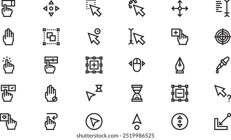 Selection and cursors icons High-Quality Vector Icons Collection with Editable Stroke. Ideal for Professional and Creative Projects.