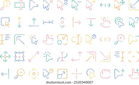 Selection and cursors icons High-Quality Vector Icons Collection with Editable Stroke. Ideal for Professional and Creative Projects.