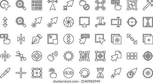 Selection and cursors icons High-Quality Vector Icons Collection with Editable Stroke. Ideal for Professional and Creative Projects.