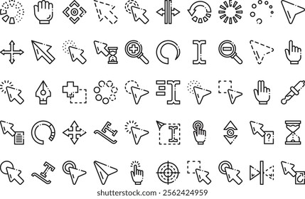 Selection and cursors icons High-Quality Vector Icons Collection with Editable Stroke. Ideal for Professional and Creative Projects.