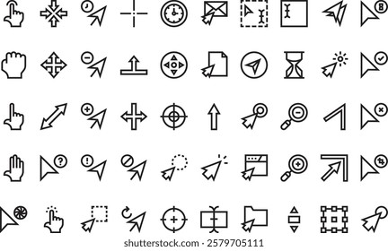 Selection and cursors icons High-Quality Vector Icons Collection with Editable Stroke. Ideal for Professional and Creative Projects