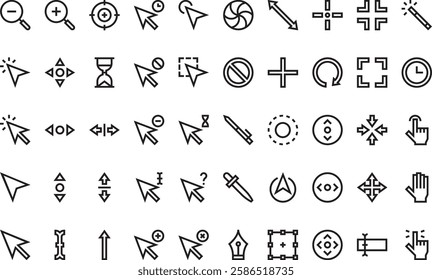 Selection and cursors icons High-Quality Vector Icons Collection with Editable Stroke. Ideal for Professional and Creative Projects.