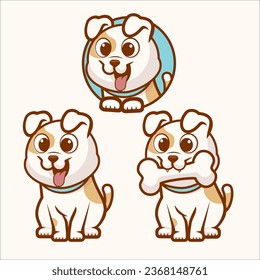 Selección de una tienda de perros adorables con huesos 