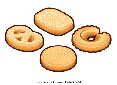 A selection of danish butter cookies.