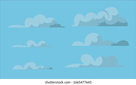 selection decorative clouds flat design