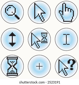 A selection of different cursor designs