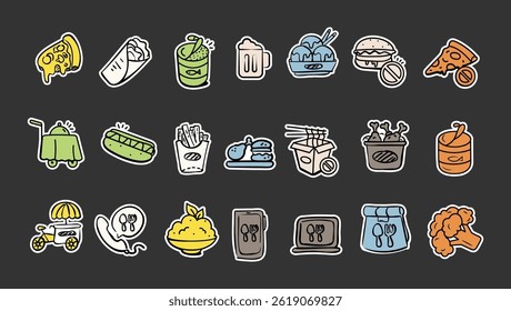 Selección De Diferentes Platos Para Iconos Elementos de diseño Comida