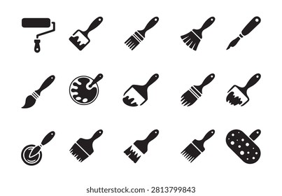 Selection of diverse construction and painting instruments for professional repairs and home renovation.