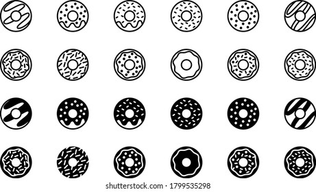 A Selection of Donut Icons/Illustrations