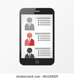 Selection of employee. Mobile service