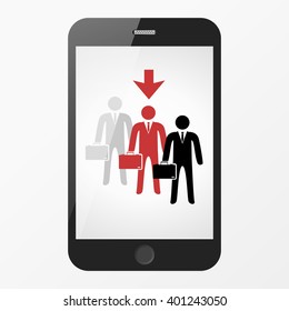Selection of employee. Mobile service