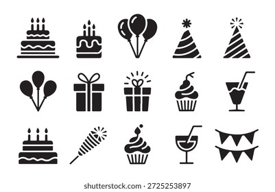 Selection of festive imagery for various celebrations, featuring delicious treats, presents, and beverages