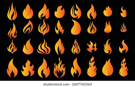Selection of flames in minimalist style