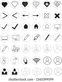 A Selection Of Flat Black And White Health, Admin Icons