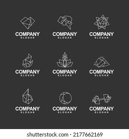 Selección de las ideas del logotipo de líneas geométricas