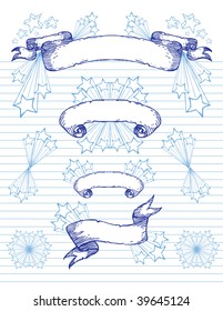 selection of hand drawn banners