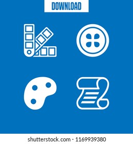 selection icon. 4 selection vector set. folded certificate, color scheme, citrus and palette icons for web and design about selection theme