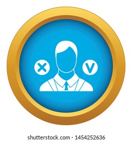 Selection icon blue vector isolated on white background for any design