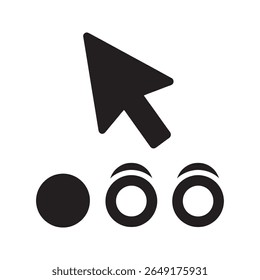 Selection icon with cursor choosing an option a symbol for user interface interaction and making a choice in a digital application vector solid glyph icon