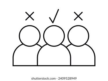 Auswahlsymbol für Stellenposition.