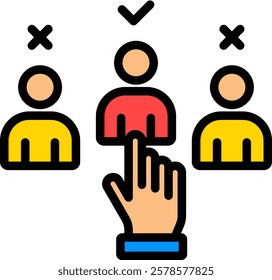 Selection Icon Lineal Color Vector Illustration