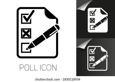 Selection icon. Ref-list. Vector poll completion icon
