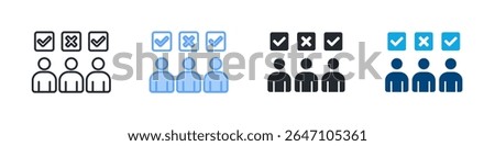 Selection Icon Set Multiple Style. Designed In Outline, Blue, Glyph, Dual Tone