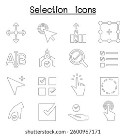 Selection icon set vector illustration graphic design