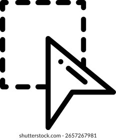 icono de selección. Diseño De Estilo Lineal Delgado Aislado Sobre Fondo Blanco