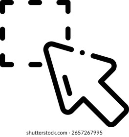 icono de selección. Diseño De Estilo Lineal Delgado Aislado Sobre Fondo Blanco