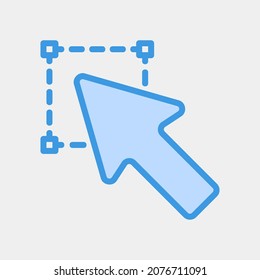 Icono de selección ilustración vectorial en estilo azul, uso para presentación de aplicación móvil del sitio web