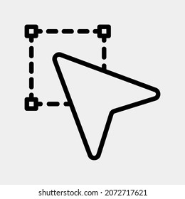 Icono de selección ilustración vectorial en estilo de línea, uso para presentación de aplicación móvil del sitio web