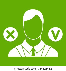 Selection icon white isolated on green background. Vector illustration