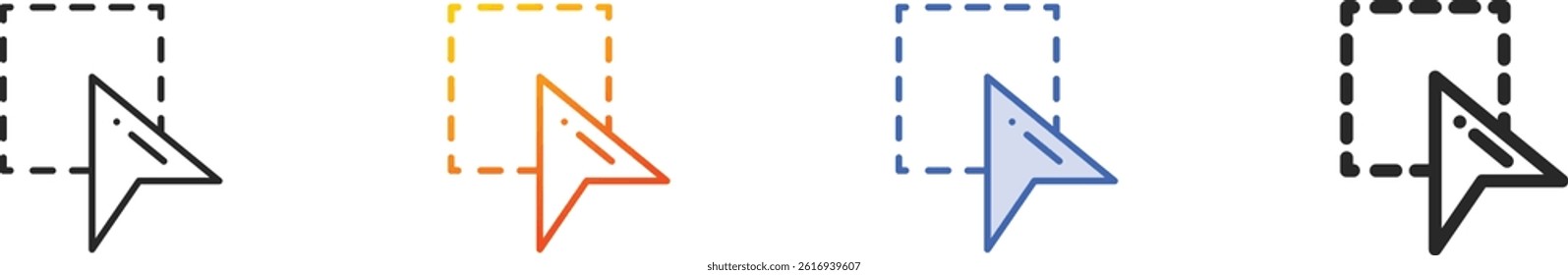 selection icon.Thin Linear, Gradient, Blue Stroke and bold Style Design Isolated On White Background