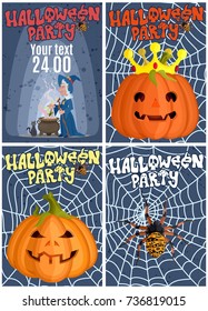 a selection of interesting posters for a party for a celebration of Halloween advertising