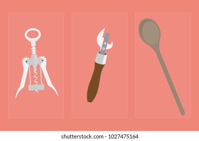 A selection of kitchen equipment and tools, used by cooks, chefs and kitchen porters in kitchens and resturants the World over.