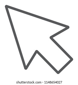 Selection line icon, tools and design, arrow sign, vector graphics, a linear pattern on a white background, eps 10.