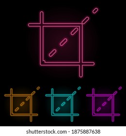 selection mark color neon set. Simple thin line, outline vector of web icons for ui and ux, website or mobile application