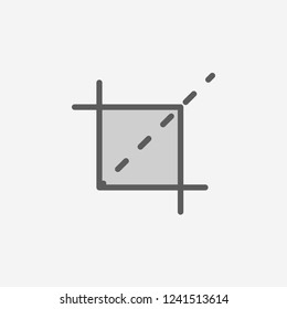 selection mark field outline icon. Element of 2 color simple icon. Thin line icon for website design and development, app development. Premium icon