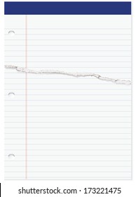 Selection of office paper in line with the page have a cut. Vector illustration.