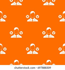 Selection pattern repeat seamless in orange color for any design. Vector geometric illustration