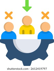 Selection Process Icon Flat Vector Illustration