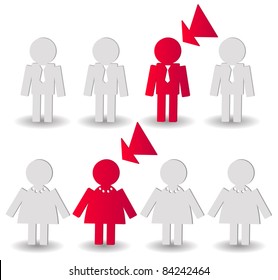selection  red people, vector illustration