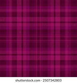 Selection seamless background fabric, female textile plaid vector. Template texture tartan check pattern in pink and dark colors palette.