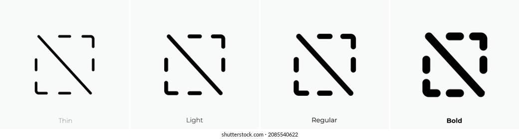 Selection Slash Icon. Thin, Light Regular And Bold Style Design Isolated On White Background