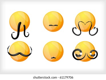 selection of Smiley with a mustache