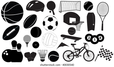 selection of sport silhouettes