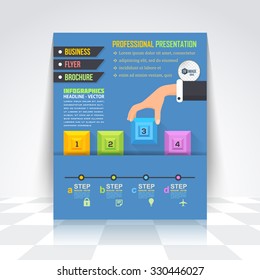 Selection Style Infographics Square Elements Brochure, Cover, Flyer. Numbered Banner Design