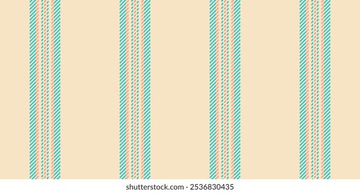 Seleção de tecido de linhas têxteis, sem pessoas textura vetor sem costura. Padrão vertical de plano de fundo de faixa de finidade na paleta de cores ciano e claro.