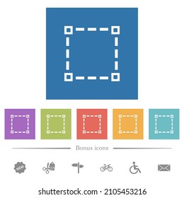 Selection tool outline flat white icons in square backgrounds. 6 bonus icons included.